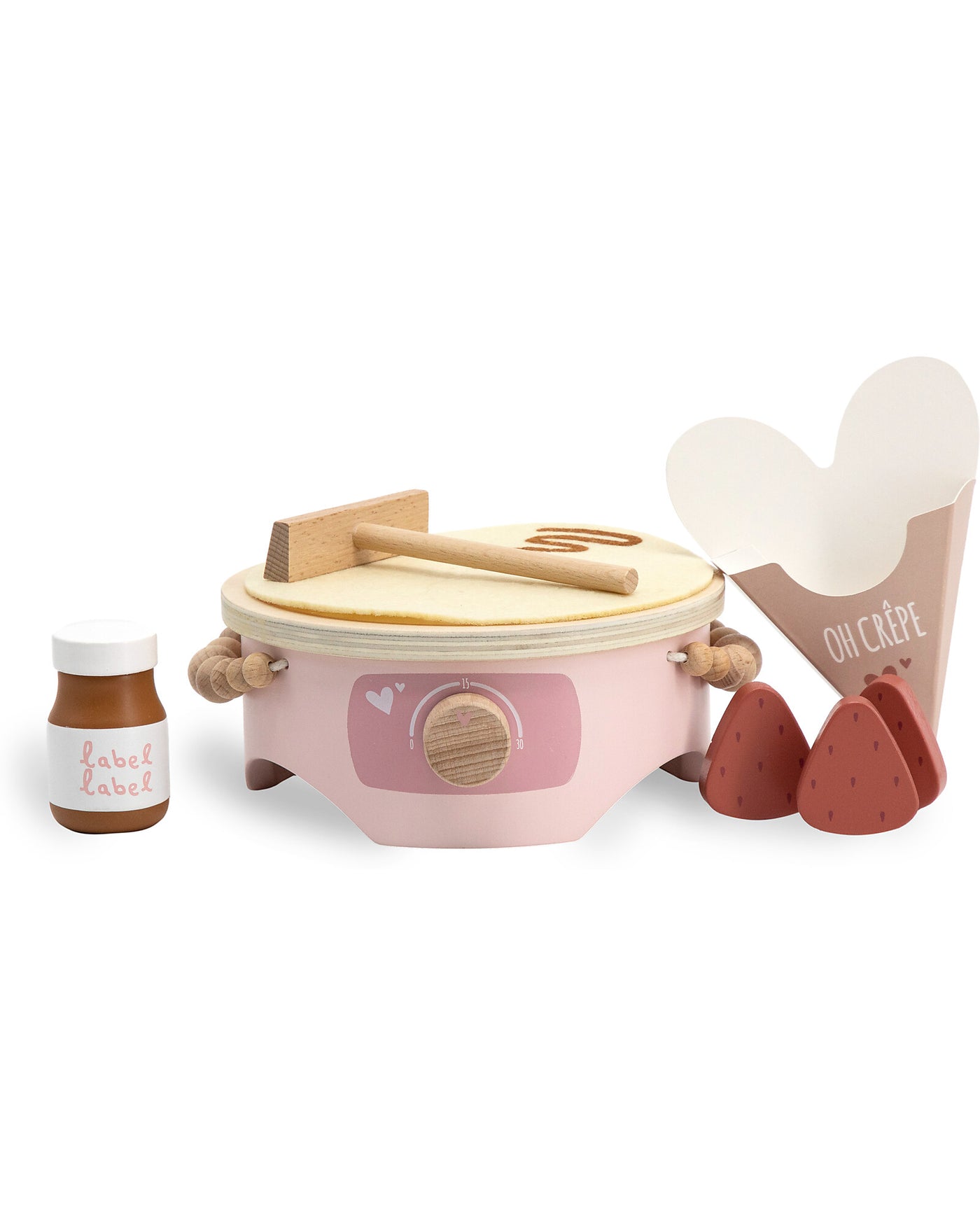 Set giocattolo per crepe in legno Label Label - Tre colori