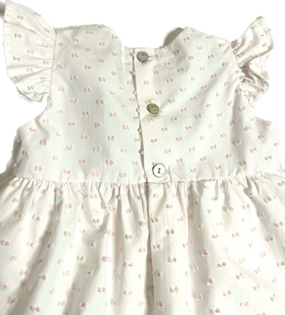 Pagliaccetto bimba modello Baby Mavilu in Plumetis rosa 100% Cotone