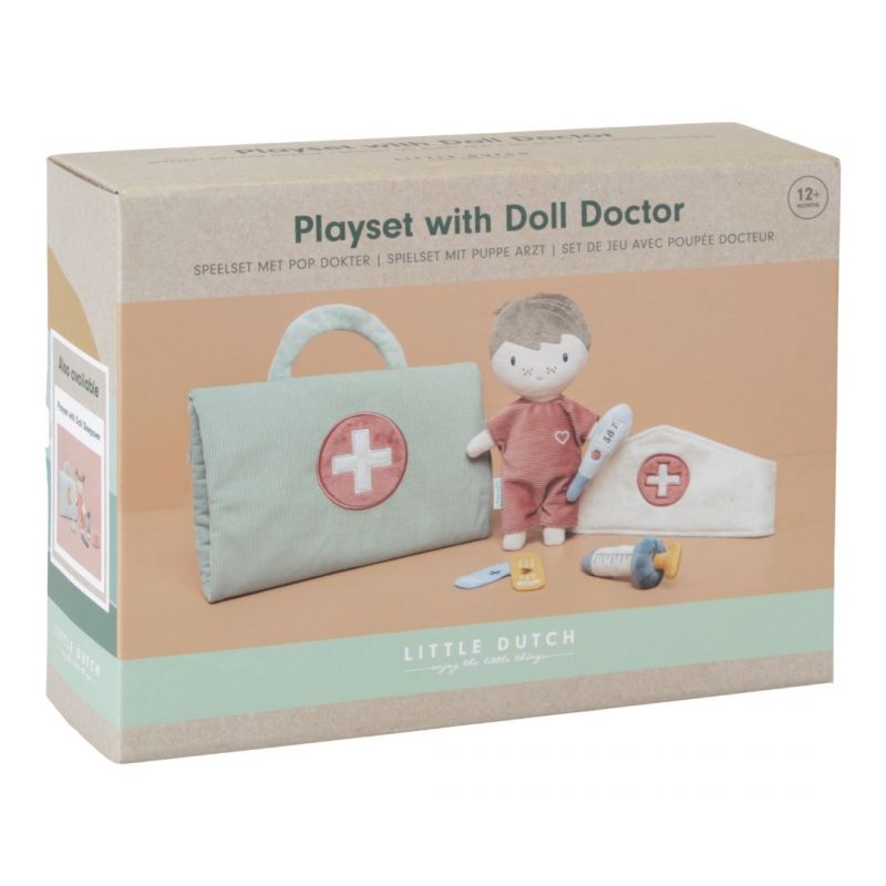 Playset dottore Little Dutch con bambola Jim e valigetta in morbido peluche