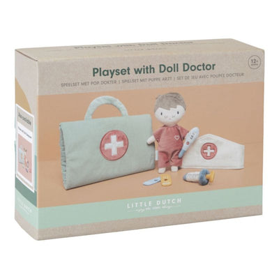 Playset dottore Little Dutch con bambola Jim e valigetta in morbido peluche