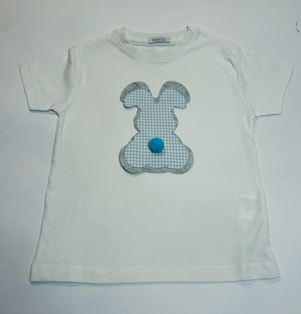 T-shirt Mavilu modello "I Love Bunny" in 100% cotone con coniglietto fatto a mano