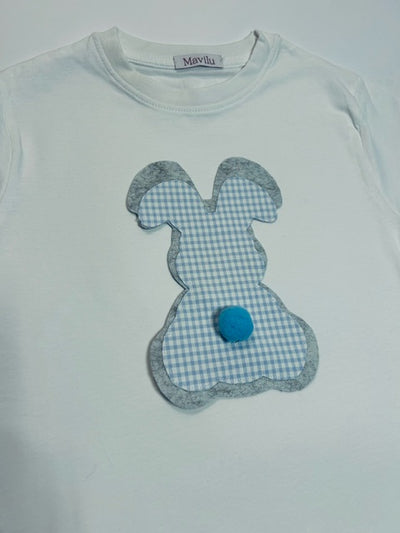 T-shirt Mavilu modello "I Love Bunny" in 100% cotone con coniglietto fatto a mano