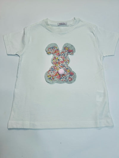 T-shirt Mavilu modello "I Love Bunny" in 100% cotone con coniglietto fatto a mano