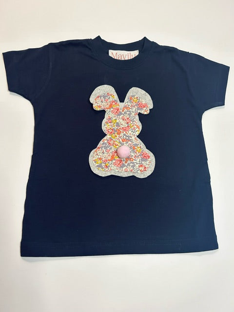 T-shirt Mavilu modello "I Love Bunny" in 100% cotone con coniglietto fatto a mano