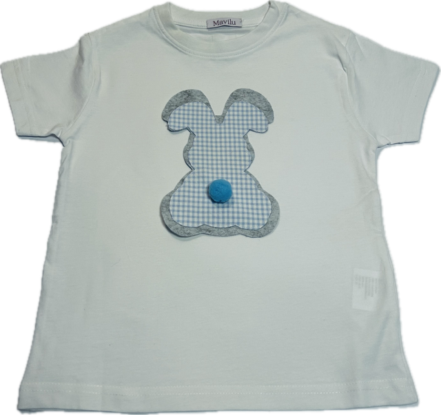 T-shirt Mavilu modello "I Love Bunny" in 100% cotone con coniglietto fatto a mano