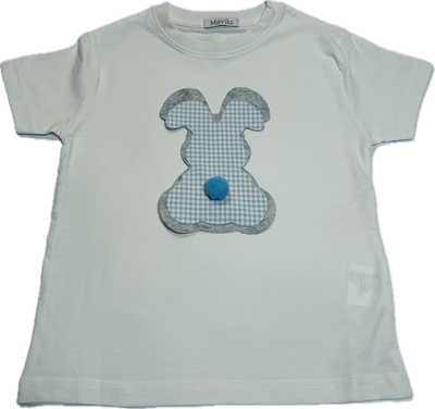 T-shirt Mavilu modello "I Love Bunny" in 100% cotone con coniglietto fatto a mano