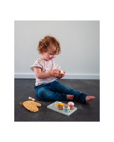 Set gioco in legno Cupcake di Tryco con 23 accessori